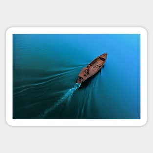 Canoe in the ocean Sticker